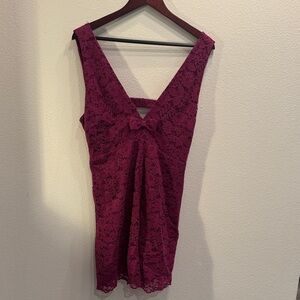 Zara Burgundy Lace Dress